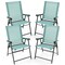 Costway Patio Folding Sling Back Chair Portable Armrests Metal Outdoor Dining Green